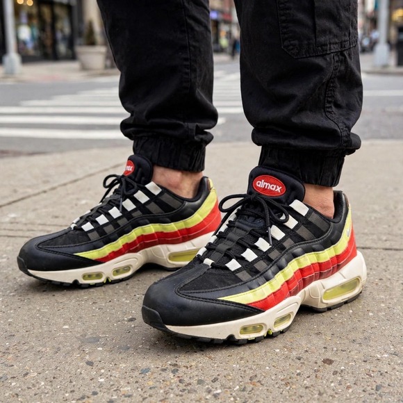 Nike Other - Nike Air Max 95 Black Yellow Red Men's Athletic Shoes Size‎ 8